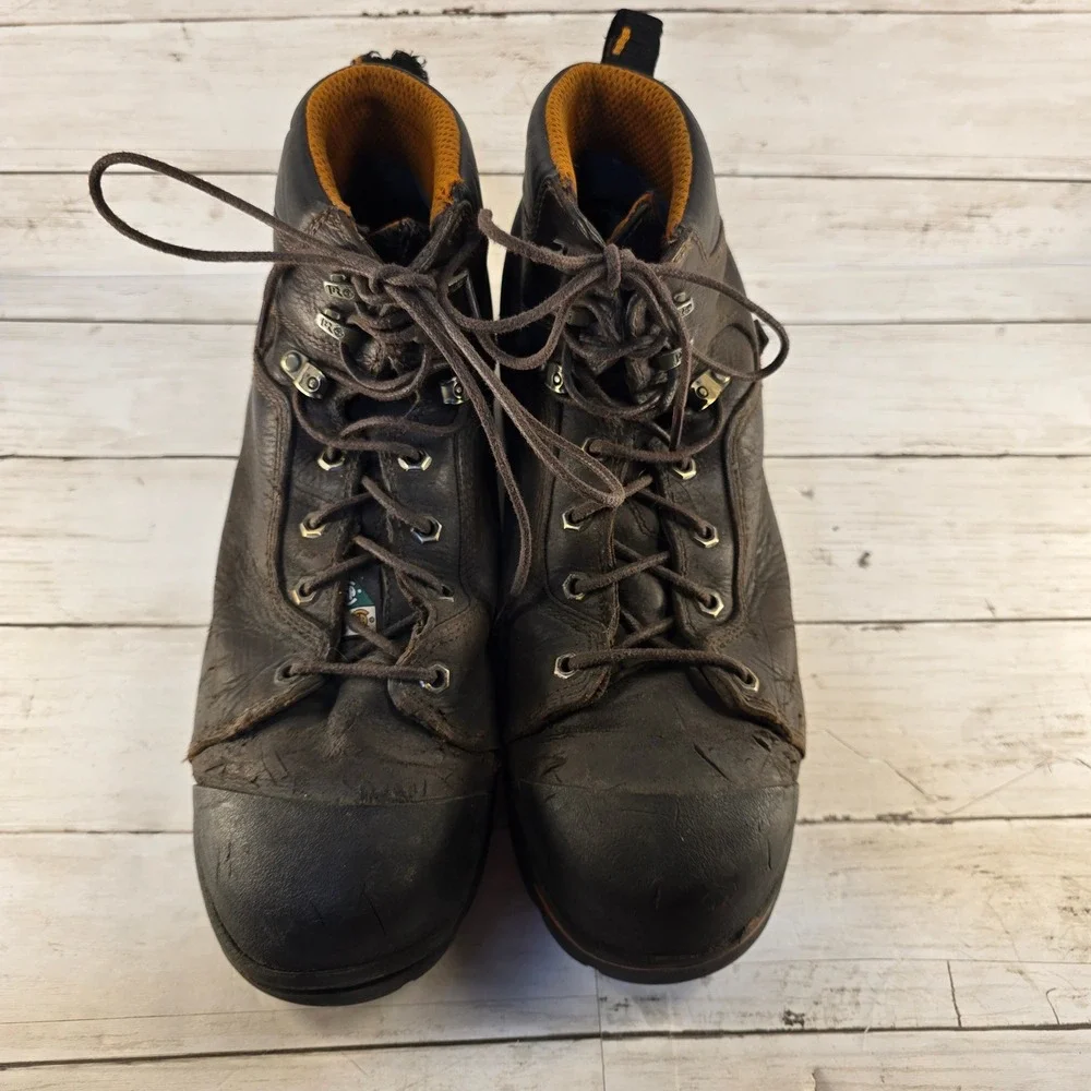 Timberland PRO Mens Steel Toe Work Boots Brown Leather 52562 Size 12 M